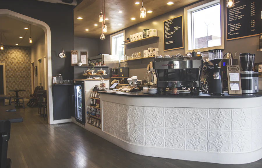 The espresso bar and back counter